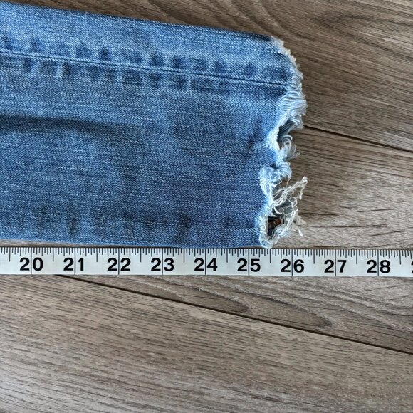 Madewell 9" High-Rise Skinny Jeans Blue Wash Distressed with Frayed Hems Size 24 - Picture 8 of 10